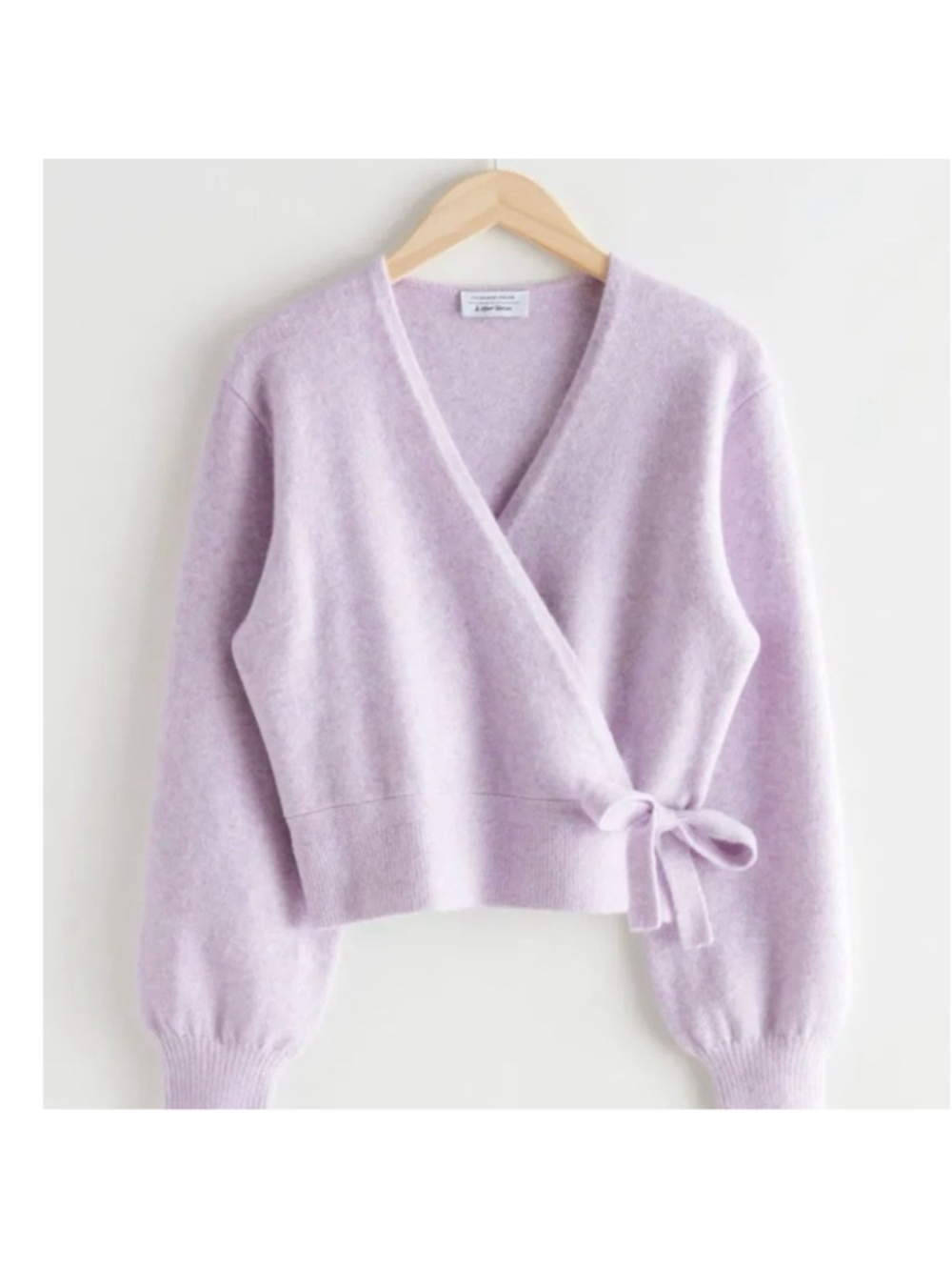 & OTHER STORIES Wrap Cardigan Wool Blend Lilac Lavender- Size XS